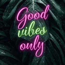 Good Vibes Only Neon Sign Flickering GIF