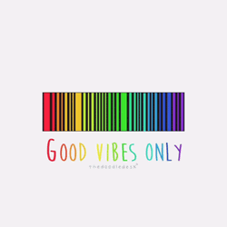Good Vibes Only Rainbow Bar Code GIF