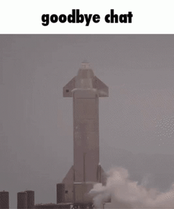 Goodbye Meme Chat Rocket Launch GIF