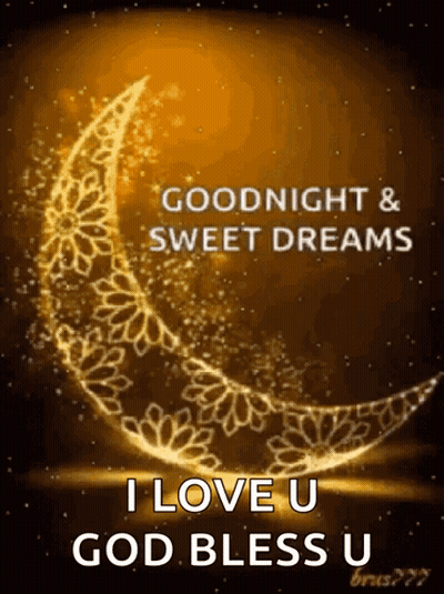 Goodnight And Sweet Dreams Message With Crescent Moon GIF