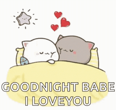 Goodnight Babe I Love You Cats And Hearts GIF