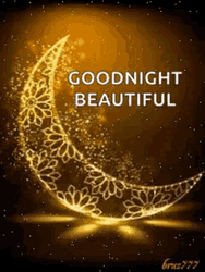 Goodnight Beautiful Glowing Crescent Moon GIF