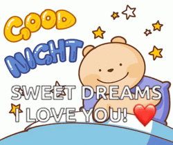 Goodnight I Love You Bear In Bed GIF