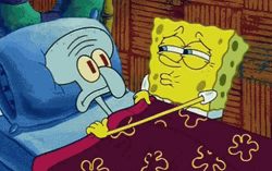 Goodnight Kiss Caring Spongebob Squarepants Squidward  GIF
