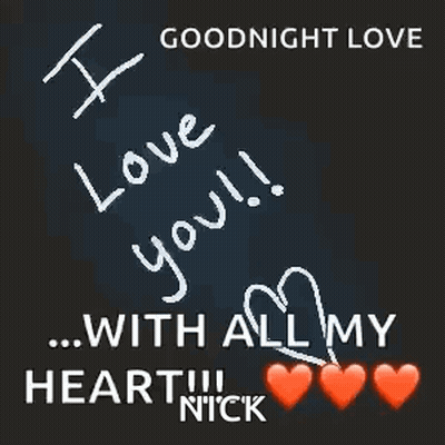 Goodnight Love With All My Heart Nick GIF