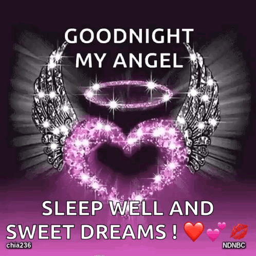 Goodnight My Angel Heart Wings GIF