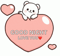 Goodnight My Love Bouncing Heart White Bear GIF