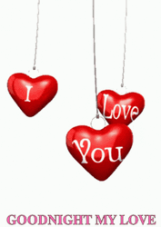 Goodnight My Love Dangling Hearts GIF