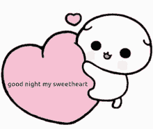 Goodnight My Sweetheart Cute Bunnies Kiss GIF