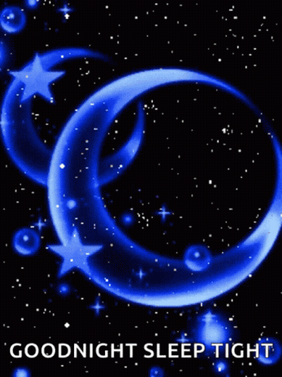 Goodnight Sleep Tight Greeting Card With Purple Crescent Moons And Stars GIF