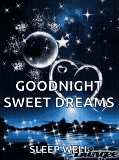 Goodnight Sweet Dreams Heart Bubbles GIF