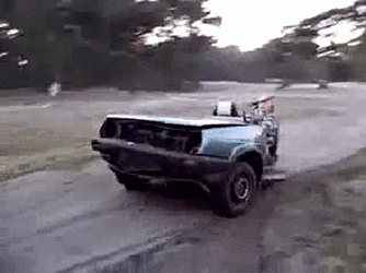 Goofy Ahh Cars Man Driving Half Vehicle GIF