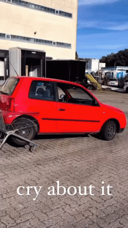 Goofy Ahh Cars Vehicle With Attached Shopping Carts GIF