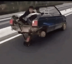 Goofy Ahh Cars Vehicle With Two Wheels GIF