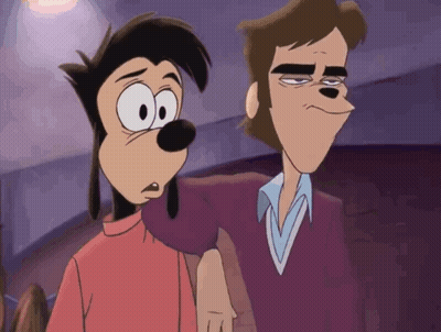 Goofy And Man Making Funny Faces GIF