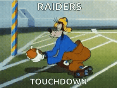 Goofy Catching Football Raiders Touchdown GIF
