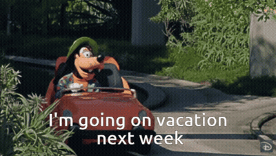 Goofy Driving Car Saying Going On Vacation GIF