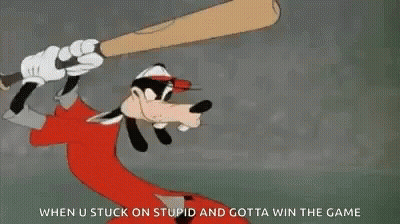 Goofy Holding Baseball Bat And Ball GIF