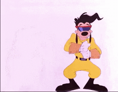 Goofy In Yellow Costume And Sunglasses GIF