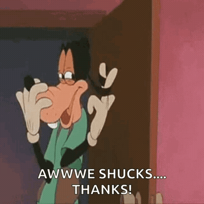 Goofy Saying Aww Shucks GIF
