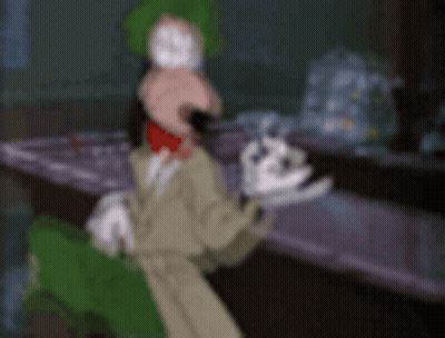 Goofy Sitting At Bar Holding Coffee GIF