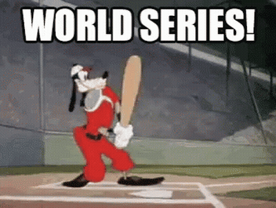 Goofy Swinging Baseball Bat World Series GIF