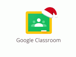 Google Classroom With Christmas Hat GIF