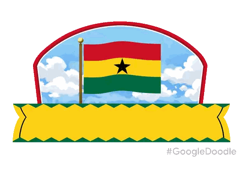 Google Doodle Happy Independence With Flag Sticker