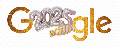 Google Logo With Balloons And Confetti 2026 GIF