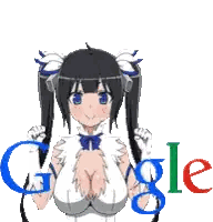 Google Logo With Cartoon Girl Sticker