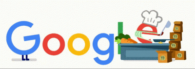 Google Logo With Chef Hat And Heart GIF