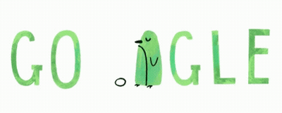 Google Logo With Fox And Frog GIF