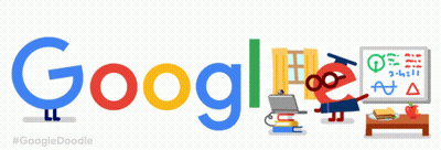 Google Logo With Heart And Teacher GIF