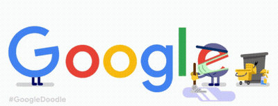 Google Logo With Hearts And Bucket GIF