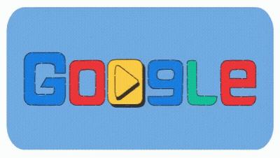 Google Logo With Play Button GIF