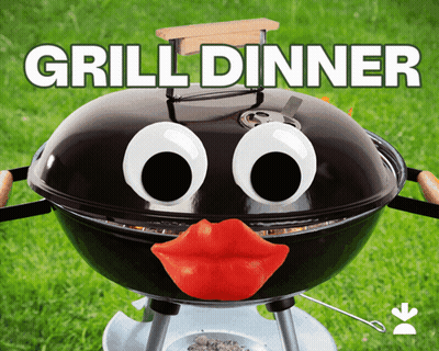 Googly Eyes Grill Red Mouth Saying Grill Dinner GIF