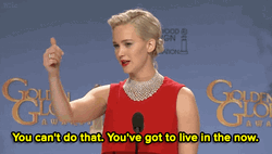 Gorgeous Jennifer Lawrence Ok Red Dress Speech GIF