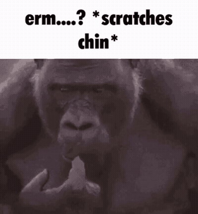 Gorilla Eating Banana Erm Scratches Chin GIF