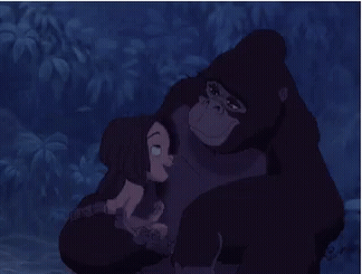 Gorilla Holding Baby GIF