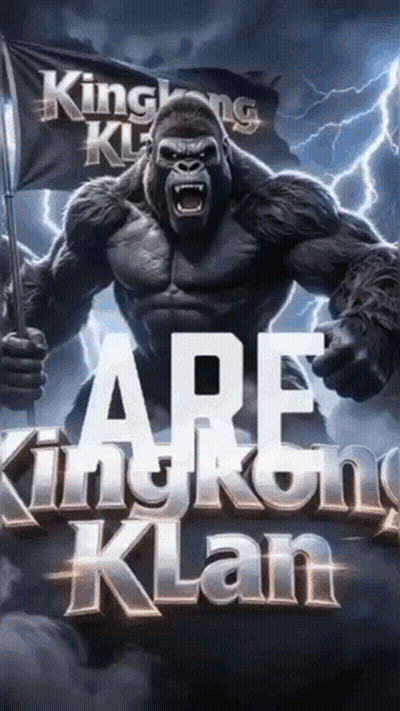 Gorilla Holding Flag Saying Are King Kong Klan GIF