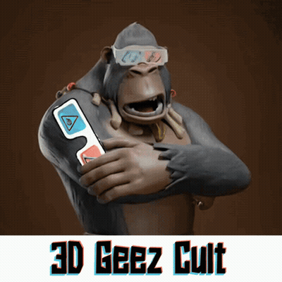 Gorilla In 3D Glasses With 3D Geez Cult GIF