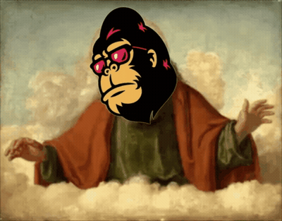 Gorilla In Pink Sunglasses And Red Robe GIF