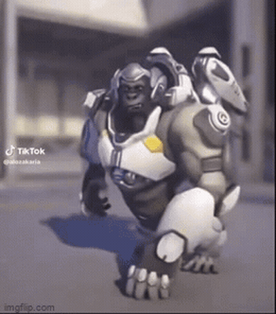 Gorilla In Robotic Suit Standing GIF