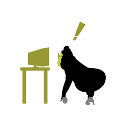 Gorilla Learning To Watch Tv Animation GIF