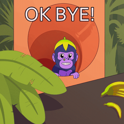Gorilla On Slide Saying Ok Bye GIF