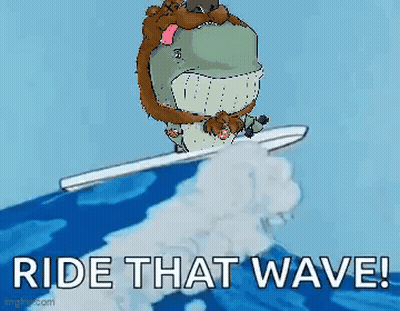 Gorilla Riding Wave GIF