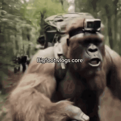 Gorilla Wearing Goggles And Backpack GIF