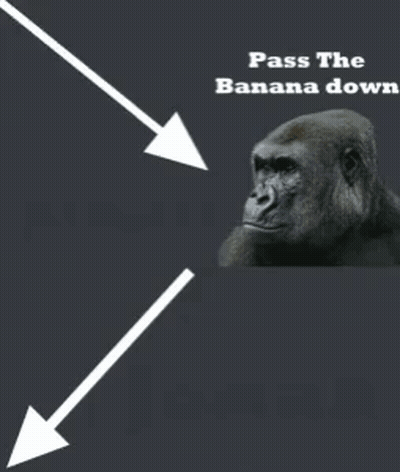 Gorilla With Banana And Pass The Banana Down GIF