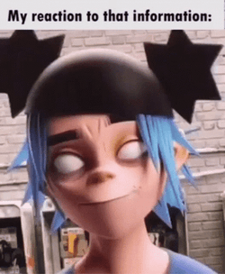 Gorillaz 2D All White Eyes GIF