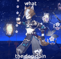 Gorou Genshin Dancing Under Cherry Blossom GIF